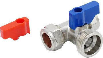 NPH Washing Machine Valve and Tee Handle, Silver, 15mm x 15mm x 3/4-inch BSP