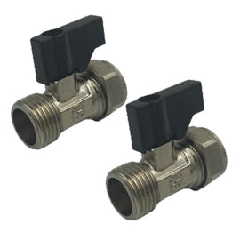 NPH 15mm x 1/2" Male Flat-Faced Straight ISO Valve with Handle pk 2