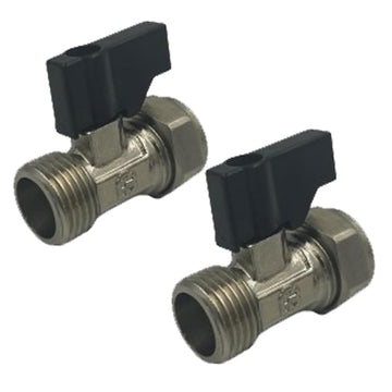 NPH 15mm x 3/8" Male Flat-Faced Straight ISO Valve with Handle pk 2