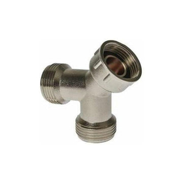 NPH Solid Brass Nickel Plated Washing Machine Y Piece Connector Highly Recommended Over Plastic / PVC Y Piece