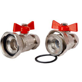 Butterfly Handle Ball Pump Valve - 1 1/2" x 22mm Pair