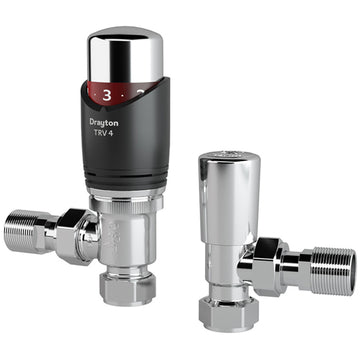 Drayton TRV4 Anthracite 15mm Angled with Lockshield  ( 0705210 )