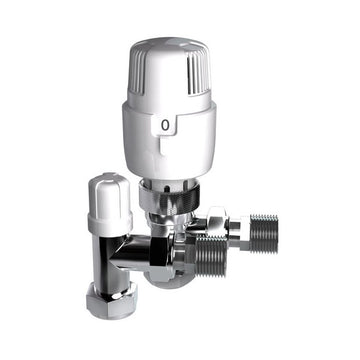 INTA I-Therm 15TWINA 15mm Angled Thermostatic Radiator Valve & Lockshield