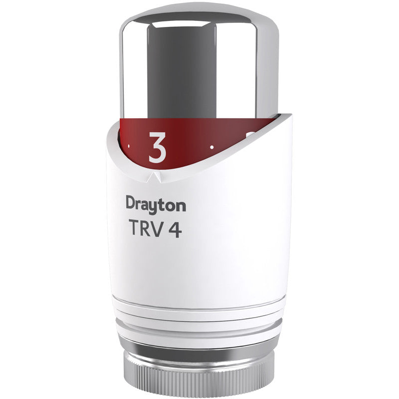 Drayton TRV4 Thermostatic Valve, Head Only, Chrome & White ( 07 25 006 )