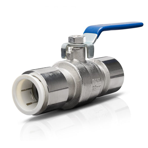 RWC 15mm Nickel Plated Ball Valve With JG Speedfit Connections for Water