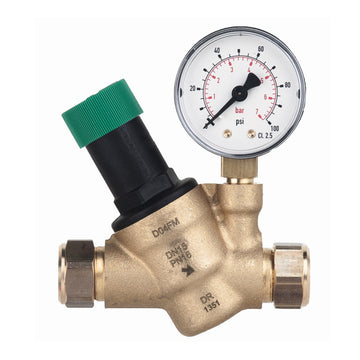 Honeywell 22mm Pressure Reducing Valve With Gauge D04FM-3/4ZGC
