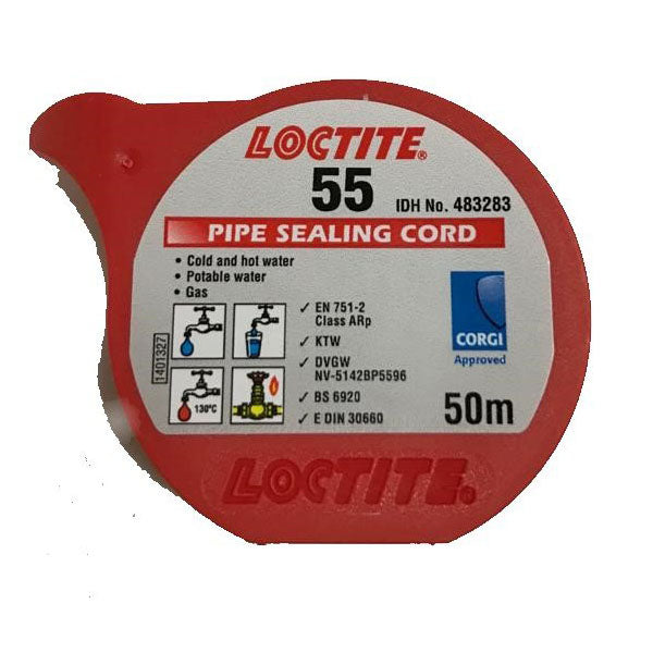 Loctite 55 Pipe Thread Sealing Cord 50m Metres for Hot or Cold Water and Gas - ( 483283 )