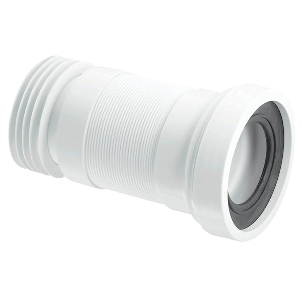 McAlpine WC-F23R Straight Flexible WC Pan Connector White 110mm (140-290mm)