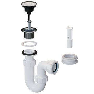 McAlpine 1 1/4" Tubular Trap & Clicker Basin Waste BK2